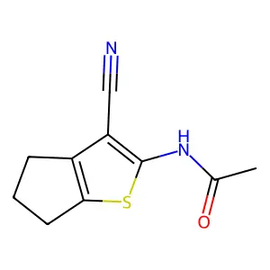 N-(3-cyano-5,6-dihydro-4H-cyclopenta[b]thiophen-2-yl)acetamide structure