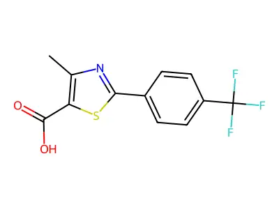 4-Methyl-2-(4-(trifluoromethyl)phenyl)-5-thiazolecarboxylic acid structure