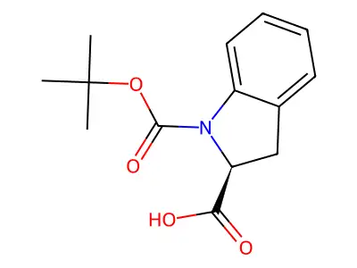 Indoline-2-carboxylic acid, N-BOC protected structure