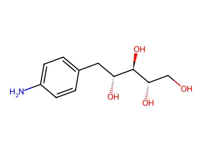 5-(p-Aminophenyl)-1,2,3,4-tetrahydroxypentane structure