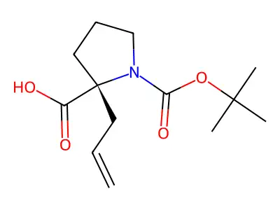 Boc-(R)-alpha-allyl-Pro-OH structure