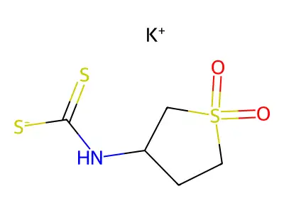 Potassium (1,1-dioxidotetrahydrothiophen-3-yl)carbamodithioate structure