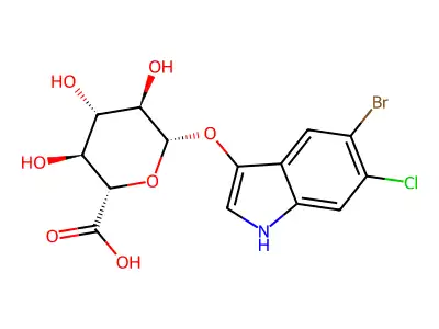 5-Bromo-6-chloro-3-indolyl-b-D-glucuronide structure
