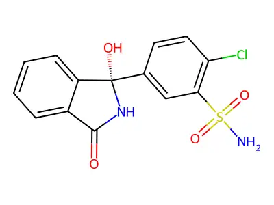 2-chloro-5-((1S)-1-hydroxy-3-oxo-2H-isoindol-1-yl)benzenesulfonamide structure