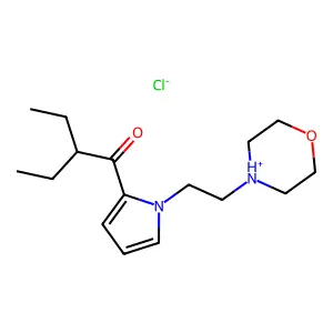 1-Butanone, 2-ethyl-1-(1-(2-morpholinoethyl)-2-pyrrolyl)-, monohydrochloride structure