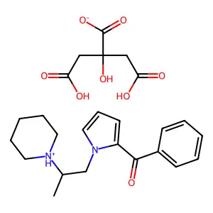 Ketone, phenyl 1-(2-piperidinopropyl)pyrrol-2-yl, citrate structure