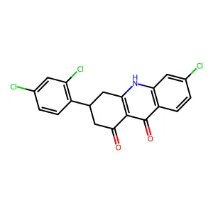 6-Chloro-3-(2,4-dichlorophenyl)-3,4-dihydro-1,9(2H,10H)-acridinedione structure