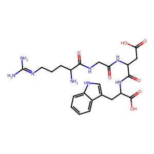 Arginyl-glycyl-aspartyl-tryptophan structure