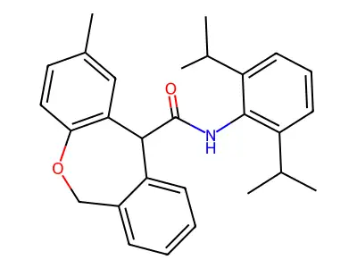 6,11-Dihydro-N-(2,6-diisopropylphenyl)-2-methyl-dibenz(b,e)oxepin-11-carboxamide structure