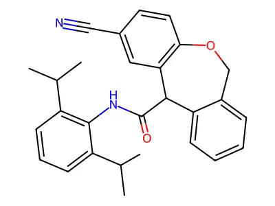 2-Cyano-6,11-dihydro-N-(2,6-diisopropylphenyl)-dibenz(b,e)oxepin-11-carboxamide structure