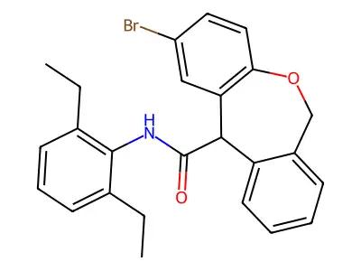 Dibenz(b,e)oxepin-11-carboxamide, 6,11-dihydro-2-bromo-N-(2,6-diethylphenyl)- structure