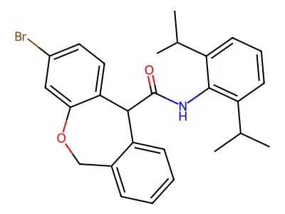 3-Bromo-6,11-dihydro-N-(2,6-diisopropylphenyl)dibenz(b,e)oxepin-11-carboxamide structure