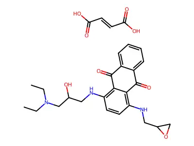 but-2-enedioic acid; 1-[(3-diethylamino-2-hydroxy-propyl)amino]-4-(oxiran-2-ylmethylamino)anthracene-9,10-dione structure
