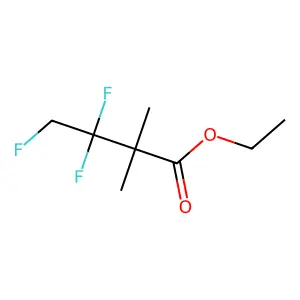 Butanoic acid, 3,3,4-trifluoro-2,2-dimethyl-, ethyl ester structure