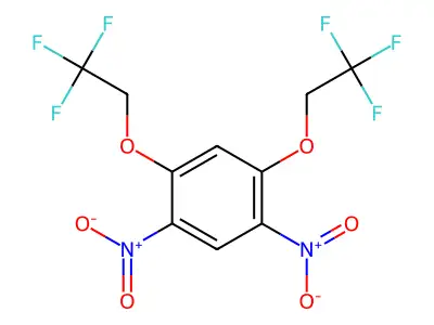 Benzene, 1,5-dinitro-2,4-bis(2,2,2-trifluoroethoxy)- structure
