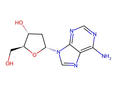 (2S,3R,5R)-5-(6-Amino-9H-purin-9-yl)-2-(hydroxymethyl)tetrahydrofuran-3-ol structure