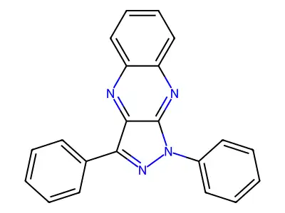1,3-diphenyl-1H-pyrazolo[3,4-b]quinoxaline structure