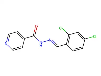 (E)-N'-(2,4-dichlorobenzylidene)isonicotinohydrazide structure