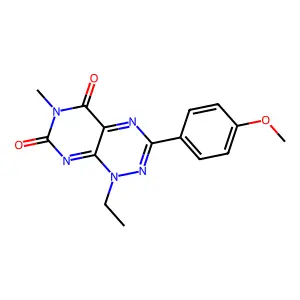 1-Ethyl-3-(4-methoxyphenyl)-6-methylpyrimido[5,4-e][1,2,4]triazine-5,7(1H,6H)-dione structure