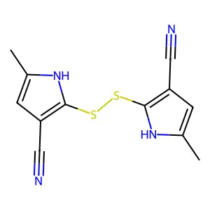 1H-Pyrrole-3-carbonitrile, 2,2'-dithiobis[5-methyl- structure