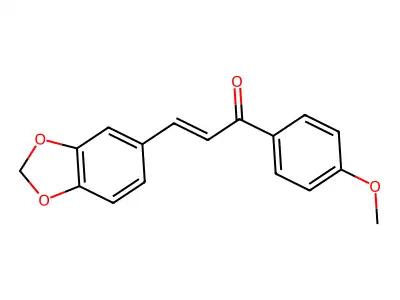 3-(2H-1,3-benzodioxol-5-yl)-1-(4-methoxyphenyl)prop-2-en-1-one structure
