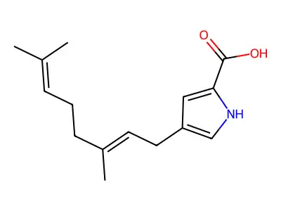 4-(3,7-二甲基辛-2,6-二烯基)-1H-吡咯-2-甲酸 structure