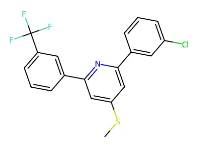 Pyridine, 2-(3-chlorophenyl)-4-(methylthio)-6-(3-(trifluoromethyl)phenyl)- structure
