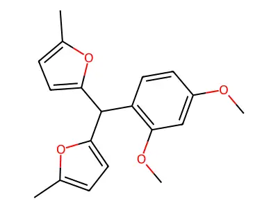 Furan, 2,2'-[(2,4-dimethoxyphenyl)methylene]bis[5-methyl- structure