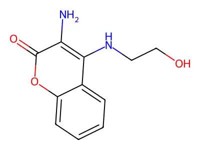 2H-1-Benzopyran-2-one, 3-amino-4-[(2-hydroxyethyl)amino]- structure