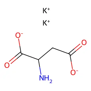 Dipotassium 2-aminobutanedioate structure