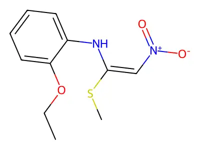 2-ethoxy-N-[1-(methylsulfanyl)-2-nitrovinyl]aniline structure