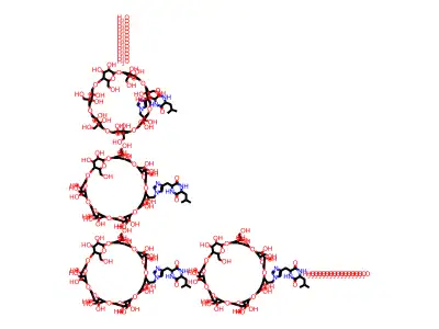 6-Deoxy-6-cyclo(histidyl-leucyl)cyclodextrin structure