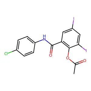 2-(Acetyloxy)-N-(4-chlorophenyl)-3,5-diiodobenzamide structure