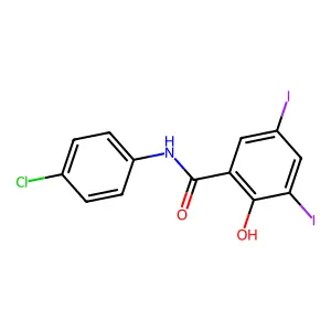 Benzamide, N-(4-chlorophenyl)-2-hydroxy-3,5-diiodo- structure