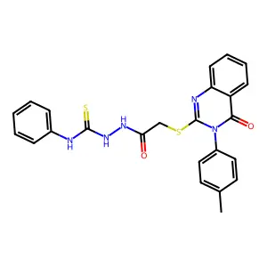 2-({[3-(4-methylphenyl)-4-oxo-3,4-dihydroquinazolin-2-yl]sulfanyl}acetyl)-N-phenylhydrazinecarbothioamide structure