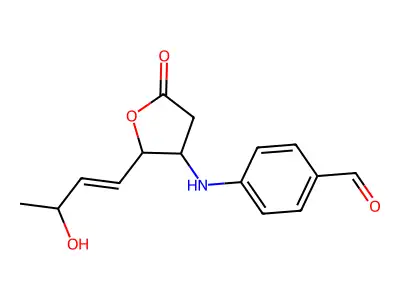 4-[[2-(3-Hydroxybut-1-enyl)-5-oxooxolan-3-yl]amino]benzaldehyde structure