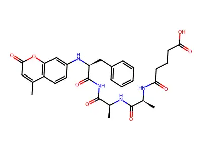 Glutaryl-alanyl-alanyl-phenylalanyl-amidomethylcoumarin structure