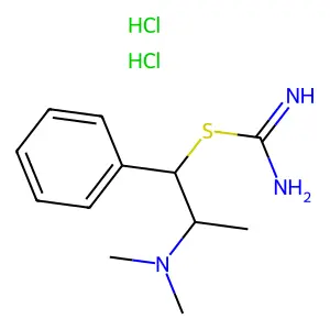 2-(Dimethylamino)-1-phenylpropyl carbamimidothioate--hydrogen chloride (1/2) structure