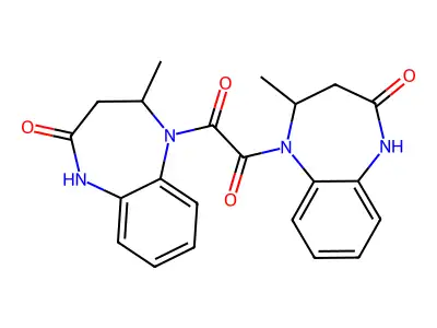 Bis(4-hydroxy-2-methyl-2,3-dihydro-1H-1,5-benzodiazepin-1-yl)ethane-1,2-dione structure