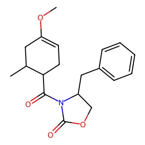 4-Benzyl-3-((1-methoxy-5-methylcyclohexen-4-yl)carbonyl)-2-oxazolidinone structure