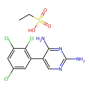 5-(2,3,5-Trichlorophenyl)pyrimidine-2,4-diamine ethane sulfonate structure