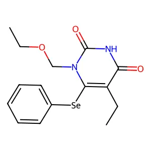 5-Ethyl-1-(ethoxymethyl)-6-(phenylselenenyl)uracil structure