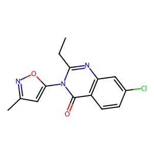 4(3H)-Quinazolinone, 7-chloro-2-ethyl-3-(3-methyl-5-isoxazolyl)- structure