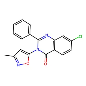 4(3H)-Quinazolinone, 7-chloro-3-(3-methyl-5-isoxazolyl)-2-phenyl- structure