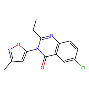 4(3H)-Quinazolinone, 6-chloro-2-ethyl-3-(3-methyl-5-isoxazolyl)- structure