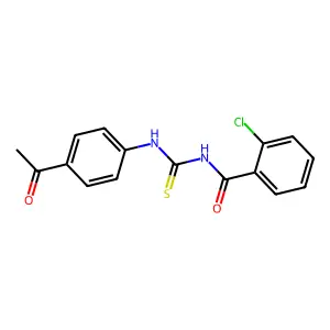 N-[(4-acetylphenyl)carbamothioyl]-2-chlorobenzamide structure