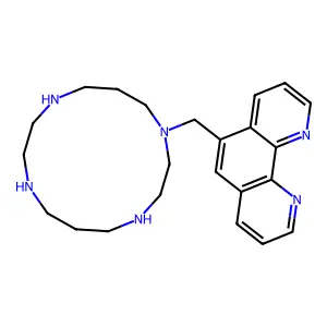 5-(1,4,8,11-Tetrazacyclotetradec-1-ylmethyl)-1,10-phenanthroline structure