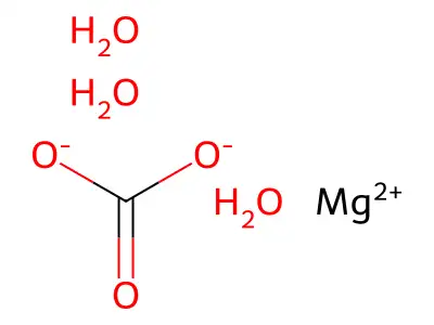 Magnesium carbonate trihydrate structure