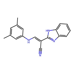 (2E)-2-(1H-benzimidazol-2-yl)-3-[(3,5-dimethylphenyl)amino]prop-2-enenitrile structure
