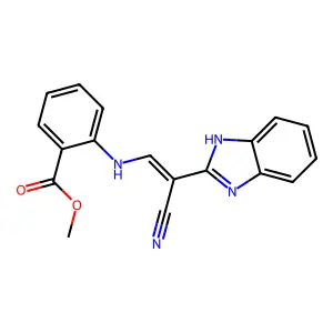 (E)-methyl 2-((2-(1H-benzo[d]imidazol-2-yl)-2-cyanovinyl)amino)benzoate structure